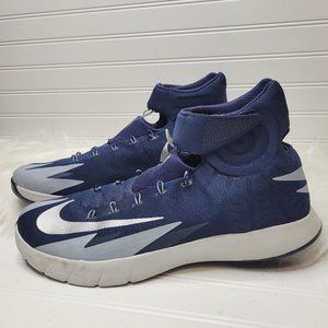 2013 Nike Zoom Hyperrev TB Basketball Shoes sz 14 Navy Blue Silver 643301-401